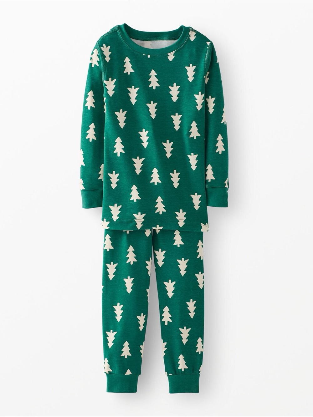 Hannah Andersson Kids Green Tree Print Pajama Set